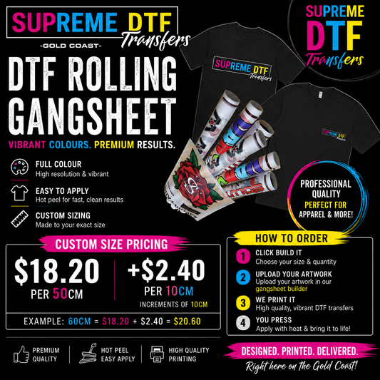 Supreme DTF Transfers ROLLING GANGSHEET